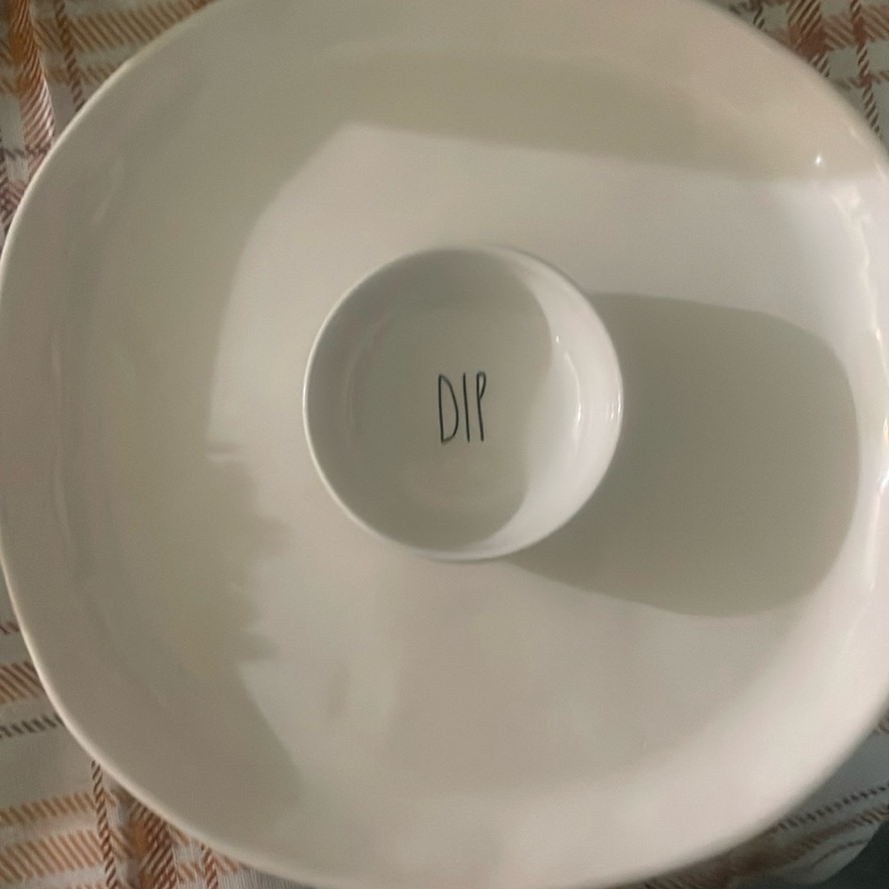 Dip and chip serving tray.